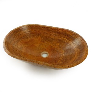 Umywalka trawertynowa czerwona Bordeaux satyn 40x57,5x14,5 cm
