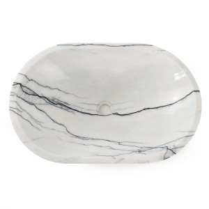 Umywalka marmurowa biała Lilac polerowana 40x57,5x14,5 cm