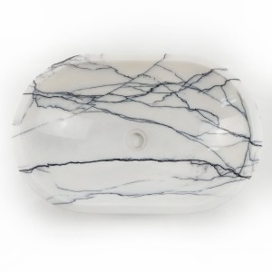 Umywalka marmurowa biała Lilac polerowana 40x57,5x14,5 cm