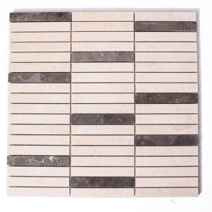 Mozaika marmurowa paski beżowe Beige crystalino - Mount Grey poler 30.5x30.5x1cm