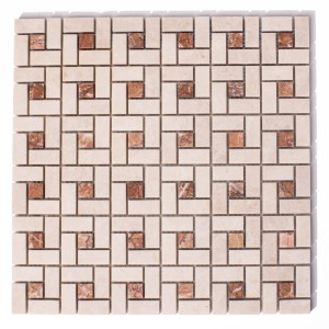 Mozaika marmurowa szachownica Beige Crystallino 30,5x30,5x1cm