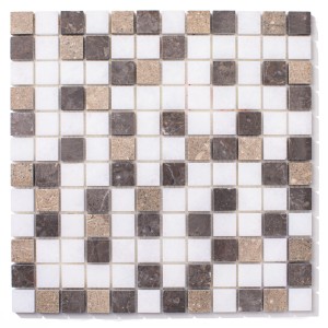 Mozaika marmurowa Bianco Neve/Mount Grey/Blue Grey 30,5x30,5x1 cm