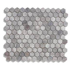 Mozaika marmurowa heksagon szary  26,5x30