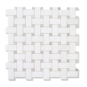 Mozaika marmurowa szachownica Bianco Neve 30,5x30,5x1cm