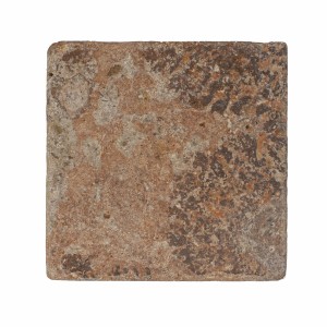 Płytka trawertynowa szara-różowa Antique Rouge młotkowana 10x10x1 cm