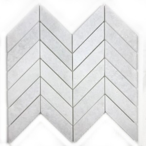 Mozaika marmurowa chevron Bianco Neve 24,1x29,1