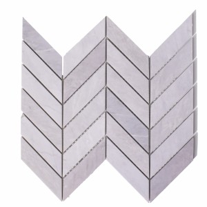 MozaiIa marmurowa chevron z szarego marmuru Ice Grey 24,1x29,1