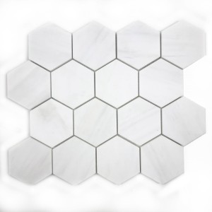 Mozaika marmurowa heksagon Glacier White 27,5x30