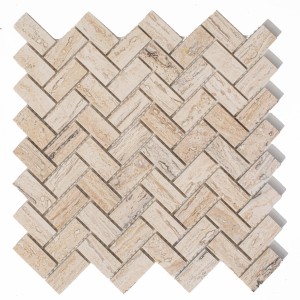 Mozaika trawertyn Herring Bone Alabastrino Rustic 28.8cx28.8