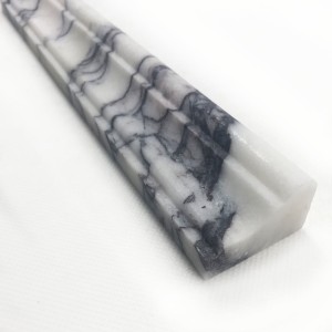 Cokół-gzyms marmurowy biały satyna Cornice Lilac  4,5x30,5 cm