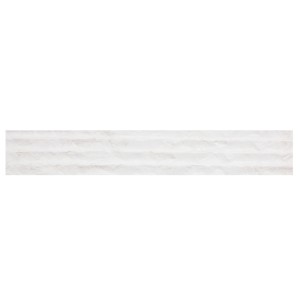 Płytka marmurowa biała Glacier White ryflowana wys. 15,25 cm