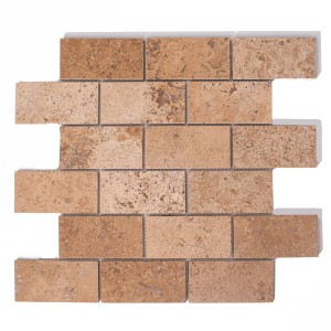Mozaika trawertynowa cegiełki Brick Bone Trawertyn Noce 30,5x30,5