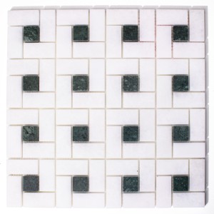Mozaika marmurowa szachownica z białego marmuru Bianco Neve  30,5x30,5x1cm