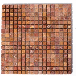 Mozaika trawertynowa czerwona bębnowana Bordeaux 31.1x31.1x1cm