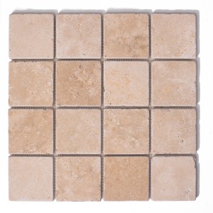 Mozaika trawertynowa beżowa Classic Light bębnowana 30.5x30.5x1cm