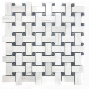 Mozaika marmurowa szachownica White Glacier 30,5x30,5x1cm