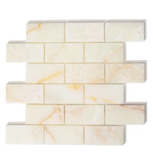Mozaika onyksowa brick bone z białego onyksu 30,5x30,5
