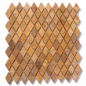 Mozaika trawertynowa brązowa Romb Harlequine Gold satyn 29.3x30,2x1cm