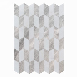 Mozaika marmurowa swan Glacier White- Nordic Grey szlifowana 23x10,2x1 cm