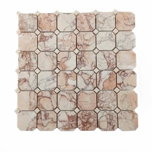 Mozaika marmurowa octagon Sakura- Beige Crystalino polerowana 30,5x30,5x1 cm