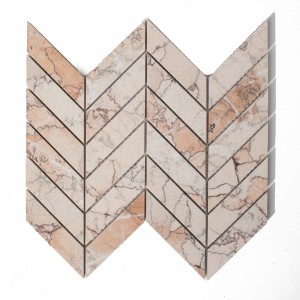 Mozaika marmurowa chevron różowa Sakura 24,1x29,1