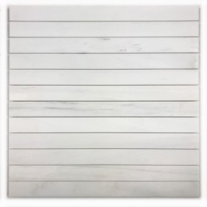 Mozaika marmurowa paski białe Glacier White satyna 30.5x30.5x1cm