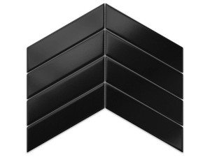 MOZAIKA CERAMICZNA BIG CHEVRON BLACK MATOWA