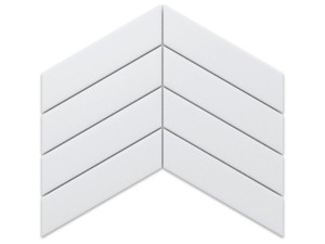 MOZAIKA CERAMICZNA BIG CHEVRON WHITE MATOWA