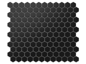 MOZAIKA CERAMICZNA HEKSAGON BLACK CZARNY MATOWY MAŁY