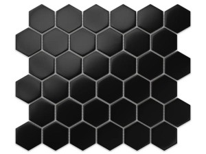 MOZAIKA CERAMICZNA HEKSAGON BLACK MAT