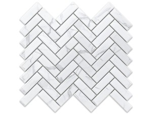 MOZAIKA CERAMICZNA CHEVRON HERRINGBONE  JODEŁKA CARRARA MAT