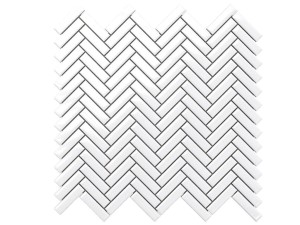 MOZAIKA CERAMICZNA MINI CHEVRON JODEŁKA WHITE POŁYSK