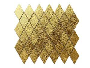 MOZAIKA SZKLANA ROMB KARO ZŁOTA GOLD STRUKTURA