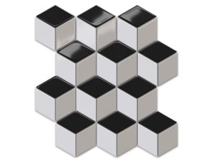 MOZAIKA CERAMICZNA DIAMOND ROMB CUBE GREY