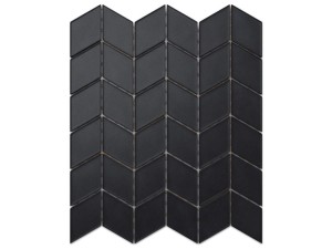 MOZAIKA SZKLANA CHEVRON ROMB CZARNY SOFT BLACK