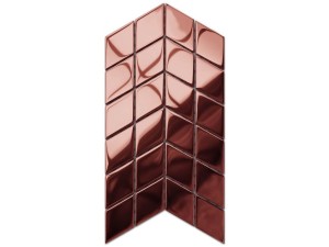 MOZAIKA SZKLANA DOUBLE CHEVRON COPPER ROSE METALIC