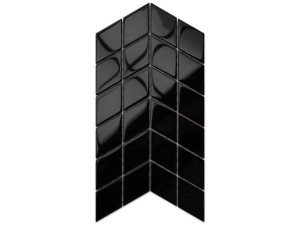 MOZAIKA SZKLANA DOUBLE CHEVRON ROMB CZARNY POŁYSK