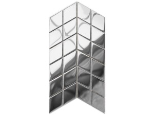 MOZAIKA SZKLANA DOUBLE CHEVRON ROMB SILVER SREBRNA CHROM METALIC