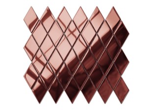 MOZAIKA SZKLANA KARO ROMB COPPER ROSE  METALIC