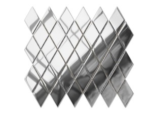 MOZAIKA SZKLANA KARO ROMB SILVER SREBRNA CHROM METALIC