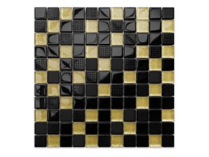 MOZAIKA SZKLANA NERO GOLDSTAR D'ORO 30x30cm 6mm