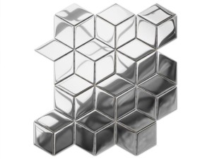 MOZAIKA SZKLANA ROMB DIAMOND SREBRNA SILVER METALIC