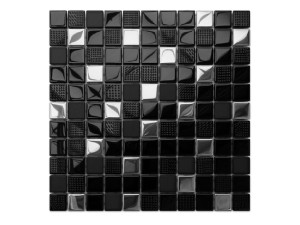 MOZAIKA SZKLANA SILVER NERO VOLCANO 30x30cm 8mm