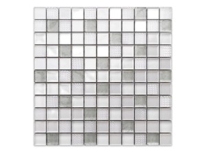 MOZAIKA SZKLANA WHITE SILVERSTAR 30x30cm 6mm
