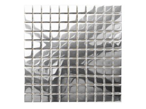 MOZAIKA SZKLANA SREBRNA SILVER CHROM METALIZOWANA 30x30cm 8mm