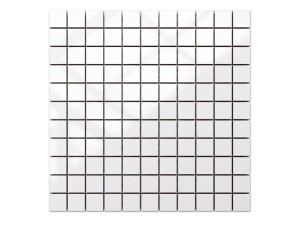 MOZAIKA CERAMICZNA BIAŁA SUPER  WHITE POŁYSK KOSTKA 2.5 30x30cm