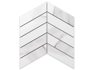 MOZAIKA GRESOWA CHEVRON JODEŁKA CARRARA WHITE