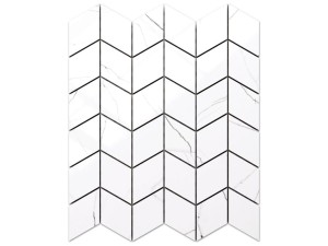 MOZAIKA GRESOWA CHEVRON ROMB CARRARA CALACATA