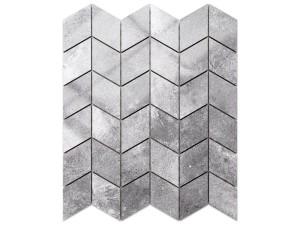 MOZAIKA GRESOWA CHEVRON ROMB CIEMNA SZARA