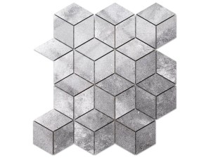 MOZAIKA GRESOWA DIAMOND ROMB CIEMNA SZARA